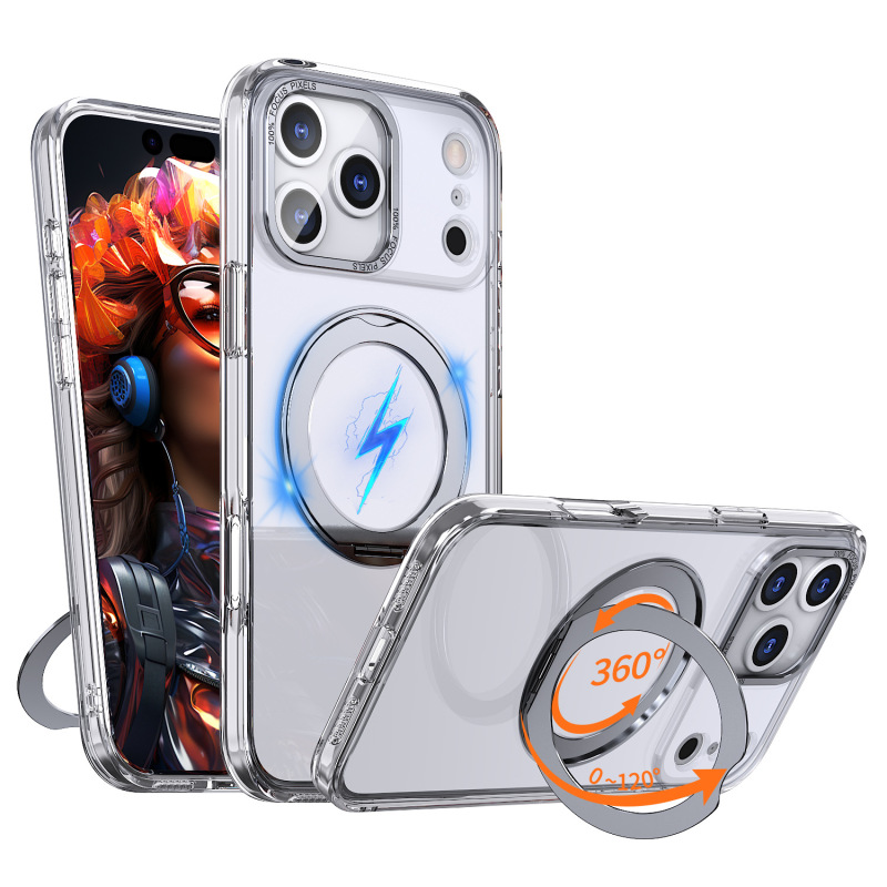 适用iPhone17Pro支点手机壳360旋转磁吸无感支架苹果16防摔保护壳|undefined