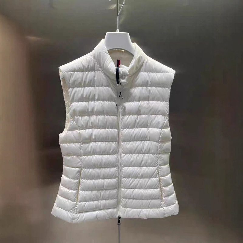 Mengjia Lightweight down Jacket Vest for Women, Winter Off-Season Stand Collar Basic Slim-Fit Vest with Duck down Lining