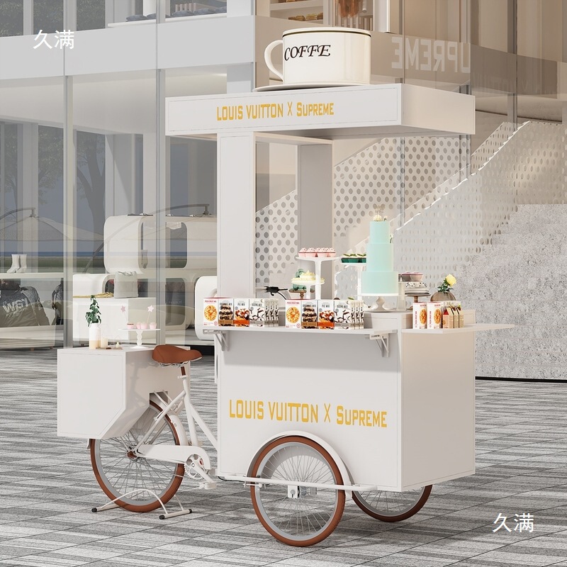 Electric Tricycle for Street Vending, Second-Hand Sales Bicycle, Outdoor Snack Cart, Mobile Stall Vehicle