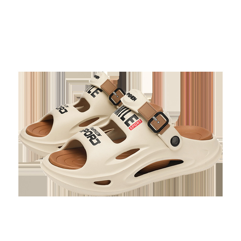 Zapatillas de hombre verano nuevo estilo engrosamiento exterior sandalias y zapatillas antideslizantes deportes y ocio chanclas zapatos de playa de doble uso para conducir