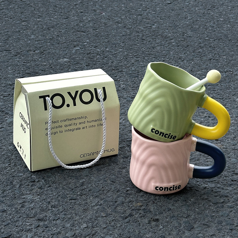 Creative English Mug Accompanying Gift Cup Birthday Gift for Girls Contrast Color Ceramic Cup Office Water Cup Home Creative English Mug Accompanying Gift Cup Birthday Gift for Girls Contrast Color Ceramic Cup Office Water Cup Home