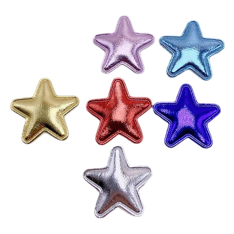 Accesorios de la joyería de bricolaje tela 2,5 cm PU estrella de cinco puntas horquilla para niños tocado bolsa papelería Decoración Accesorios estrella