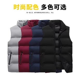 [Factory wholesale] plus size casual men's vest men's autumn and winter warm down cotton vest men's multi-pocket