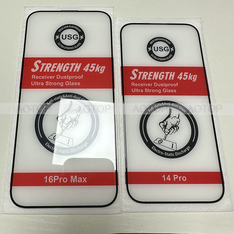 Защитная стеклянная пленка для iPhone 16 Pro Max с антидавлением, противоосколочная, полное покрытие экрана, большая изогнутость, алюминиевая рамка 13