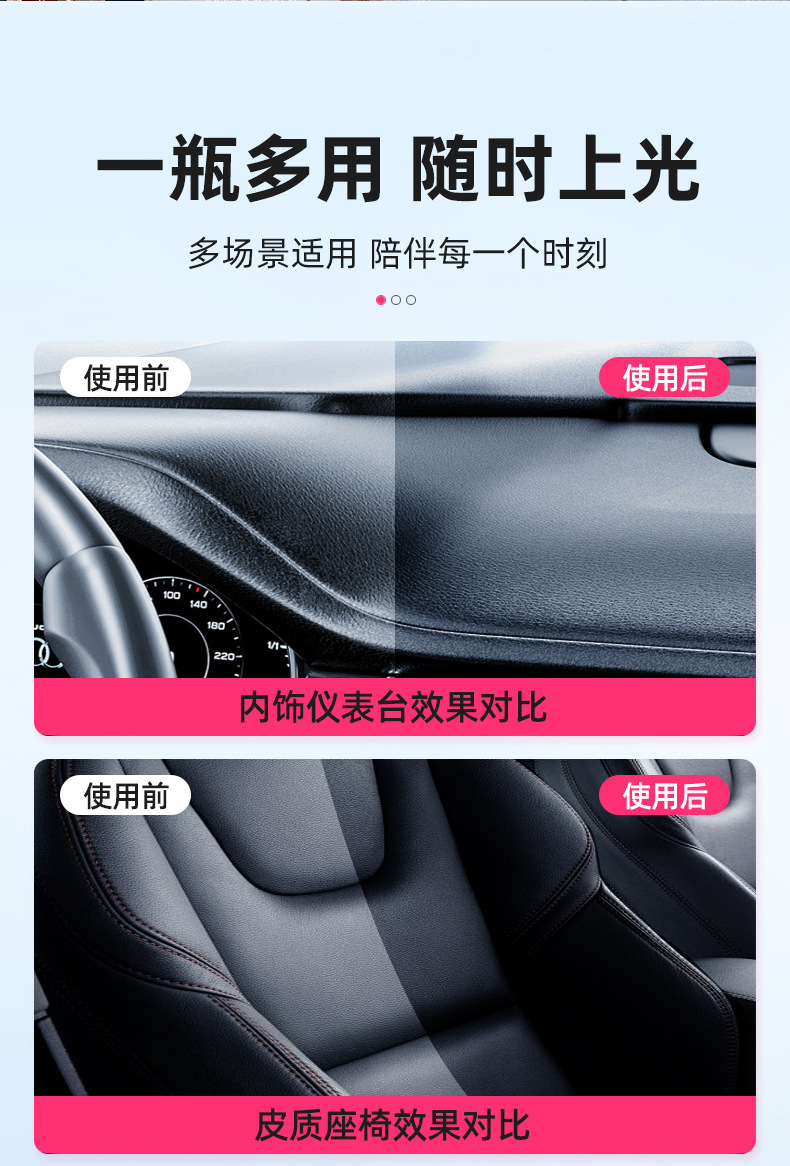 Dashboard Wax, Car-Specific Interior Coating Agent, Dashboard Polishing Wax, Gloss-Enhancing Care Agent, Quick Stain Removal and Shine