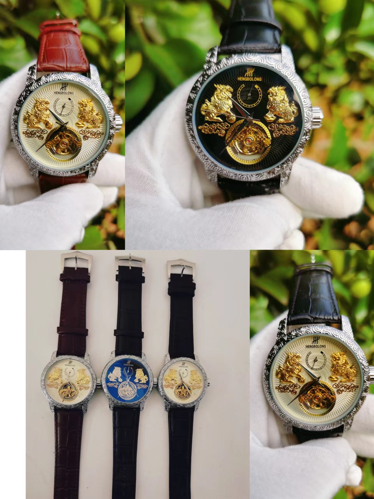 Men's Mechanical Watch Kirin Tourbillon Automatic Retro Style_voghion.com