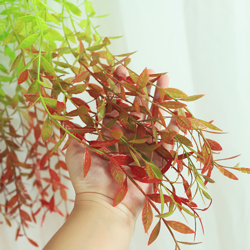 Artificial verde planta colgante sauce artificial ratán decoración de la sala de estar decoración de la boda de plástico planta de la vid al por mayor