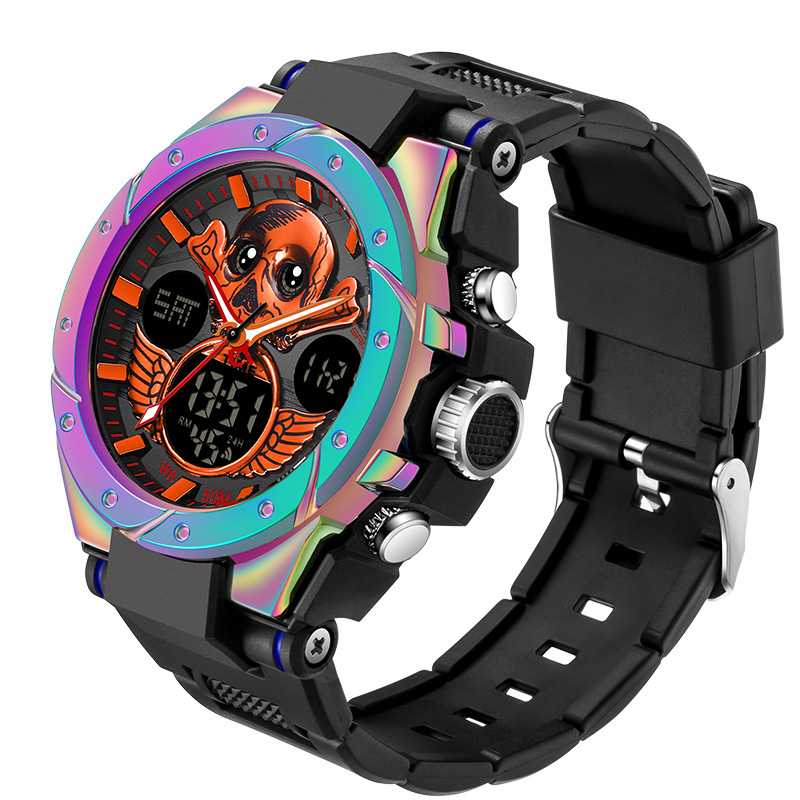SANDA 6087 colorido multifuncional impermeable reloj deportivo electrónico Generación de comercio electrónico reloj luminoso mágico