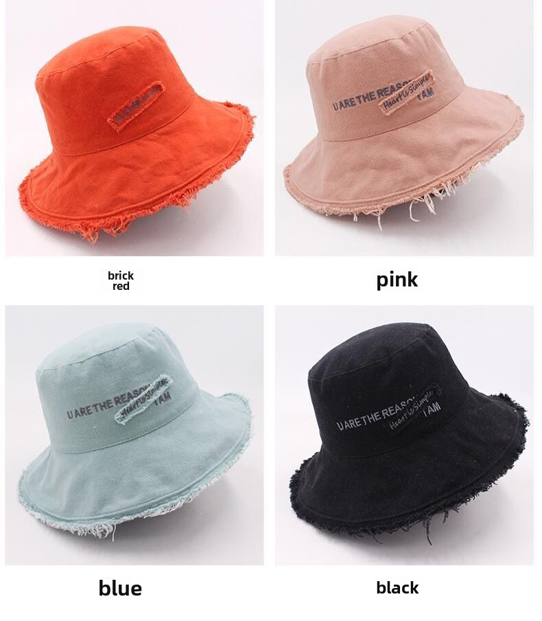 Fisherman Hat Women's Casual Raw Edge Sun Protection Sun Hat_voghion.com