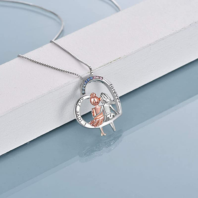 Daily, Shopping Occasion 925 Sterling Silver Material 925 Sterling Silver Zircon Plating Inlay Heart Shape Pendant Necklace