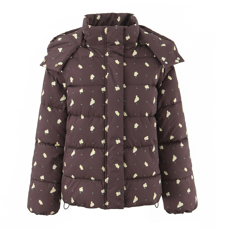 European and American Style Export Women's Clothing New Style 2025 Fashionable Versatile Long-Sleeved Hooded Brown Cotton Jacket