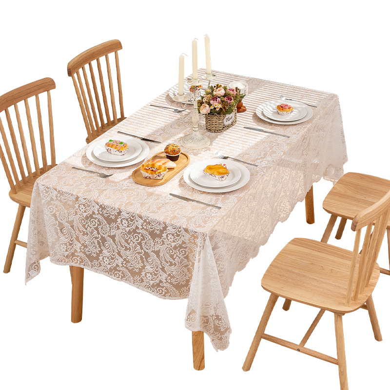 Mantel de encaje especial transfronterizo Mantel de comedor rectangular francés Atmósfera de alta calidad Decoración Mesa de té bordada al por mayor
