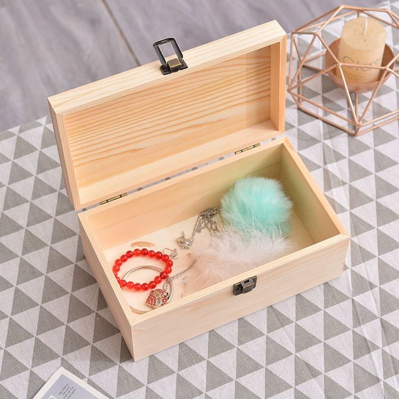 Ящик для хранения деревянный Настольный упаковочный ящик прямоугольный с замком из цельного дерева ювелирный подарок пустой ящик для хранения можно настроить