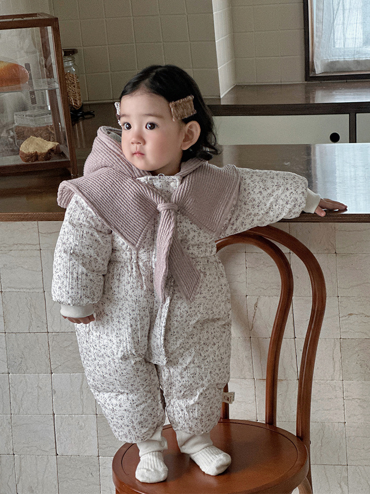 Ropa de bebé, una pieza, ropa de invierno para bebés, ropa de invierno para niños pequeños, ropa de algodón con pellizco de salida grueso