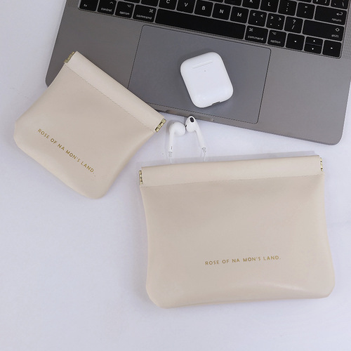 Elegant keychain coin data cable storage bag, portable mini travel personal organizer, cosmetic storage pouch