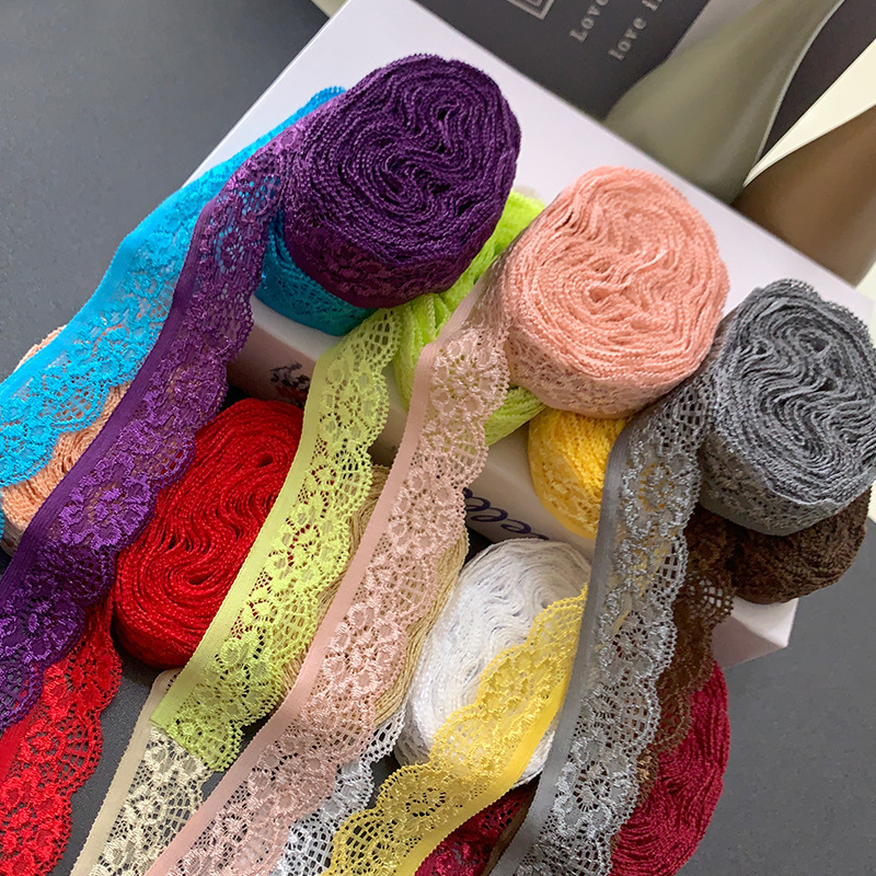 2.5cm Colorfulful Elastic Lace Nylon Collar Skirt Intimates Corner Decorative Lace DIY Soft Accessories