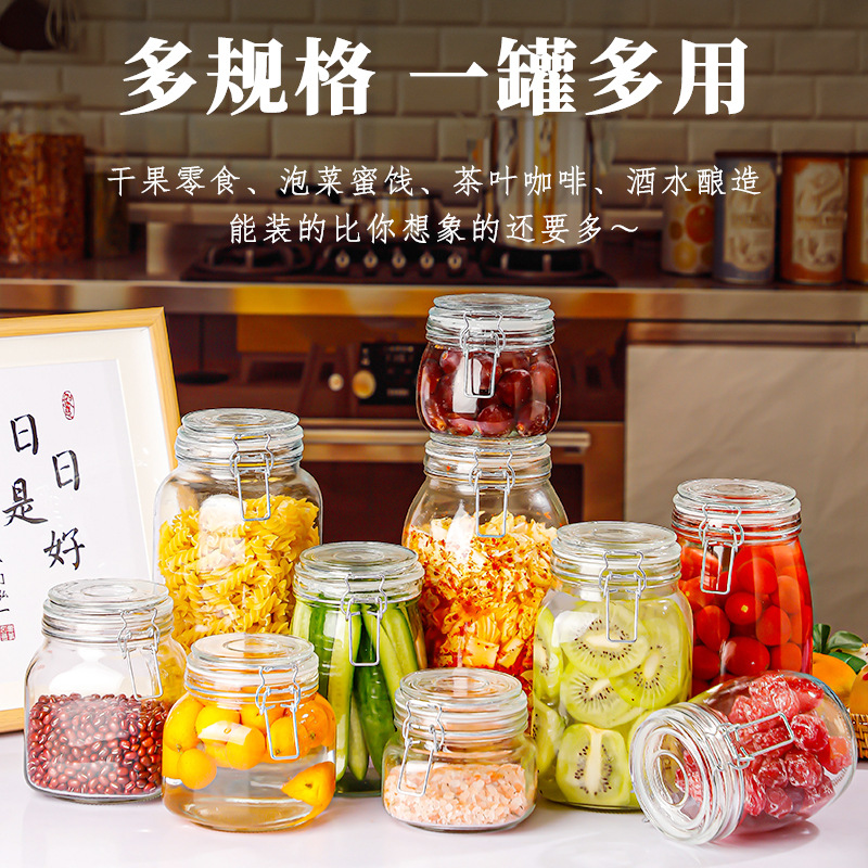 Glass sealing can food grade pickled vegetables and kimchi jar home…