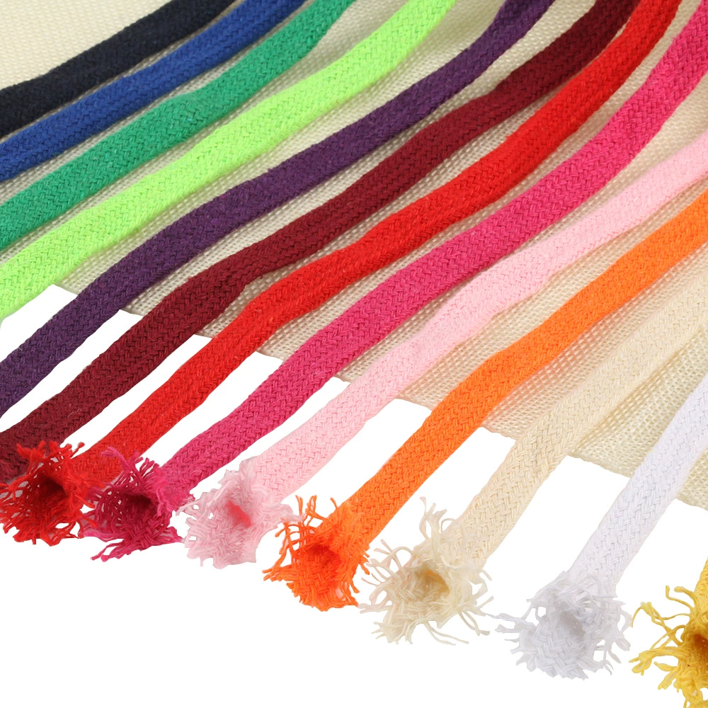 1 см цвет полые плоские хлопчатобумажные веревки производители продаж брюки талия веревка 1 см тканый ремешок одежда шапка веревка