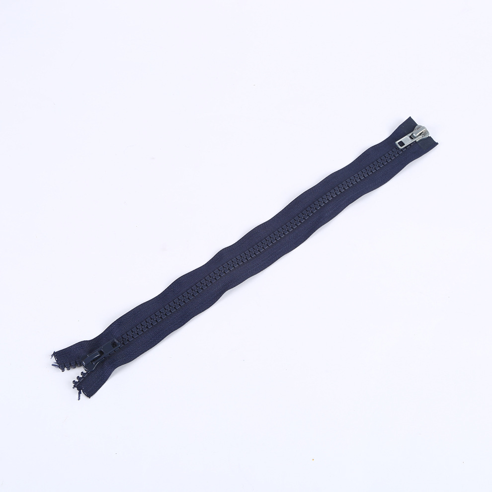 5号树脂细齿牙双开尾跟色下拉片开口 风衣童装工装门襟外套拉链