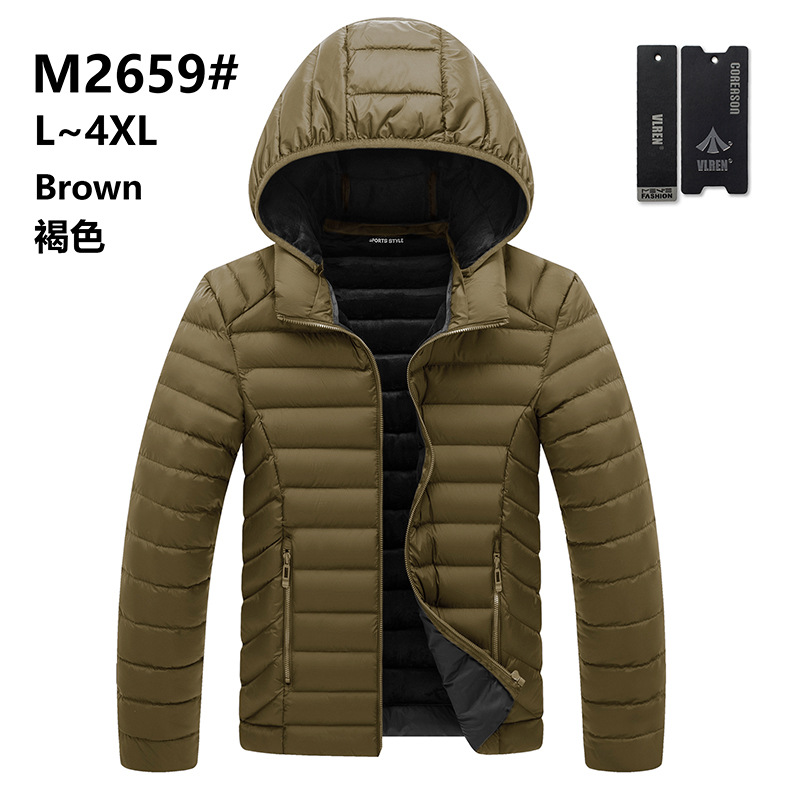 Transfronterizos de hombres 22 nuevos chaquetas de algodón con capuzas grandes costillas pedidos de comercio exterior chaquetas de algodón ligeras de hombres en stock