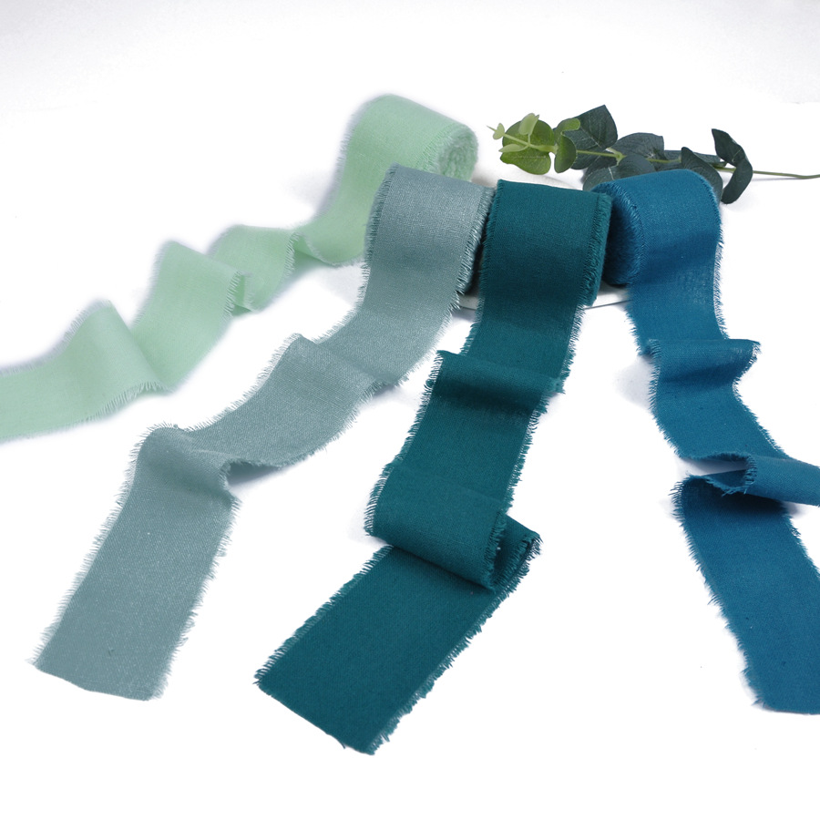 Ins deshilachado de algodón puro deshilachado cinta 4CM rollo decoración floral vintage eje de madera ramo de la boda decoración de tarjetas de felicitación