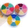 Color beads glass beads Childmary DIY material necklace accessories beaded glazed beads six grid round boxes