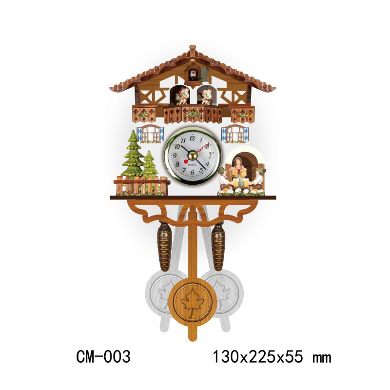 Reloj de pared nórdico retro de madera de tiempo reloj colgante de cuco reloj despertador reloj por hora estilo de sala de estar