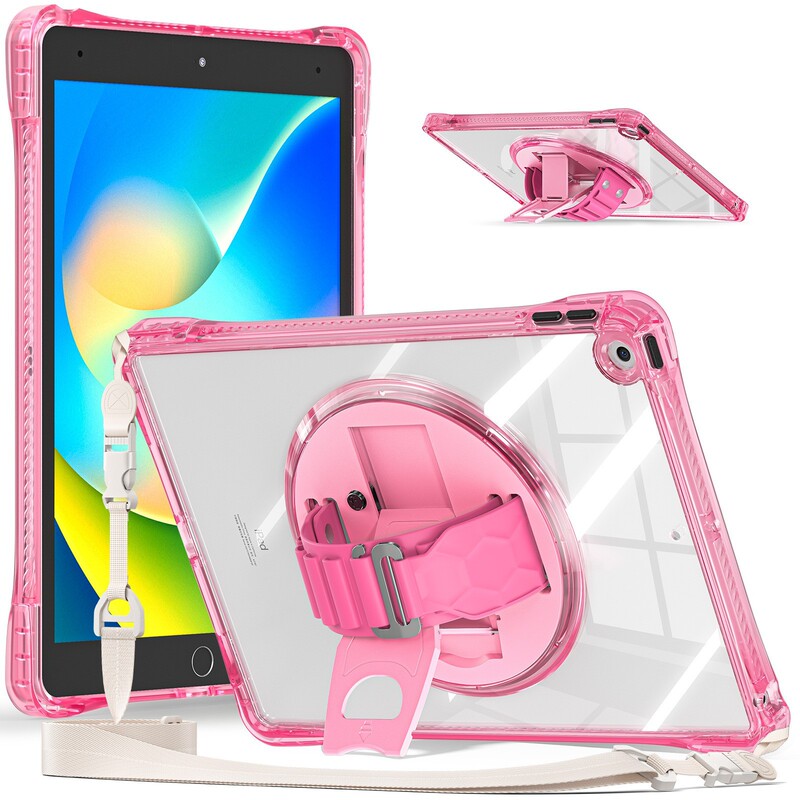 Suitable for iPad Protective Case 9Th Generation 10.2 Acrylic Transparent Shell Waterproof Silicone Hand Strap Multi-Angle Support Ipad8 Suitable for iPad Protective Case 9Th Generation 10.2 Acrylic Transparent Shell Waterproof Silicone Hand Strap Multi-Angle Support Ipad8