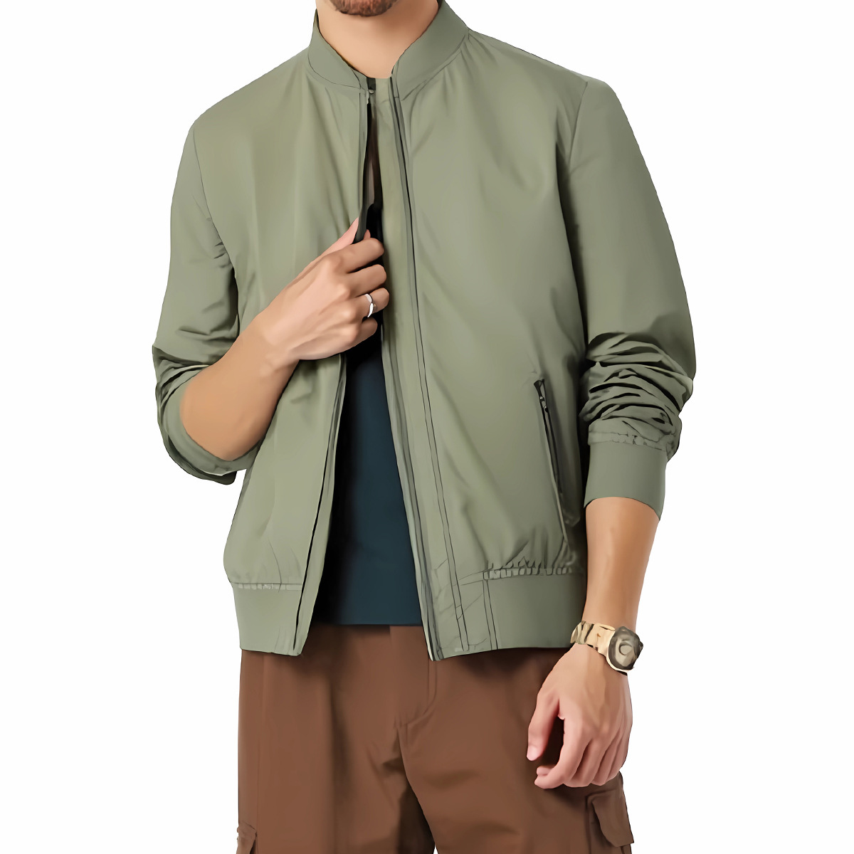 Cortavientos ligero para hombre Impermeable Chaqueta para hombre Chaqueta al aire libre Chaqueta para hombre Chaqueta delgada de un solo golpe
