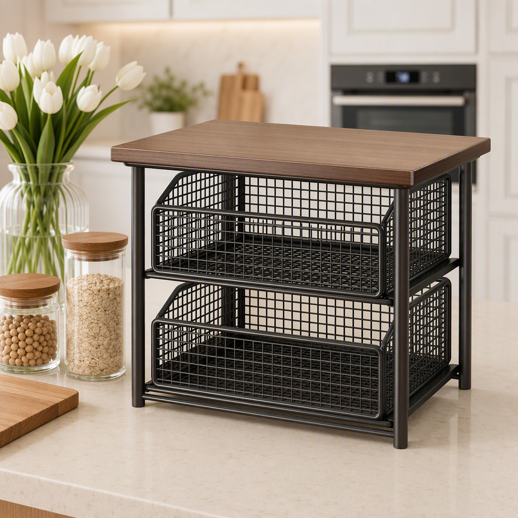 Coffee Machine Storage Rack, Desktop Drawer-Type Storage Rack, Countertop Pull-Out Storage Rack, Snack Organizer Rack