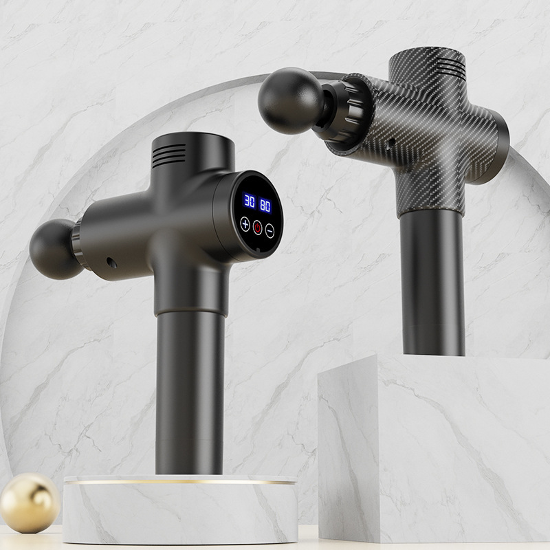 Pistola de fascia transfronteriza Pistola de fascia profesional Masajeador muscular Pistola de fascia eléctrica de vibración de velocidad variable inteligente LCD