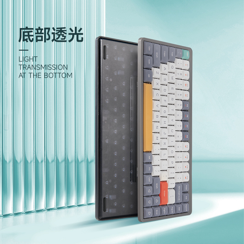 Teclado mecánico de eje corto YK75 eje rojo Bluetooth inalámbrico mudo Oficina chica Teclado mecánico de computadora de aspecto alto