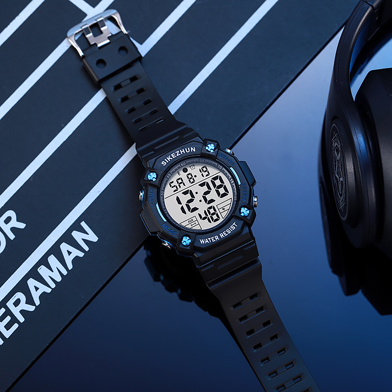 Men's Multifunctional Electronic Watch for Students, Outdoor 30m Waterproof Luminous Watch