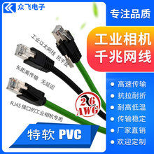 工业相机特软PVC网线CCD千兆带屏蔽带固定Gige工业网线