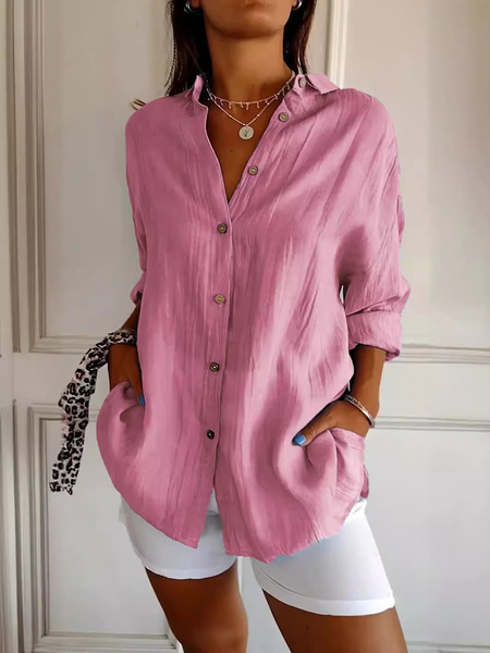 2026 new single-breasted pleated lapel shirt independent station…