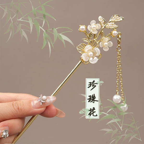 Chinese hairpin pearl with tassels
