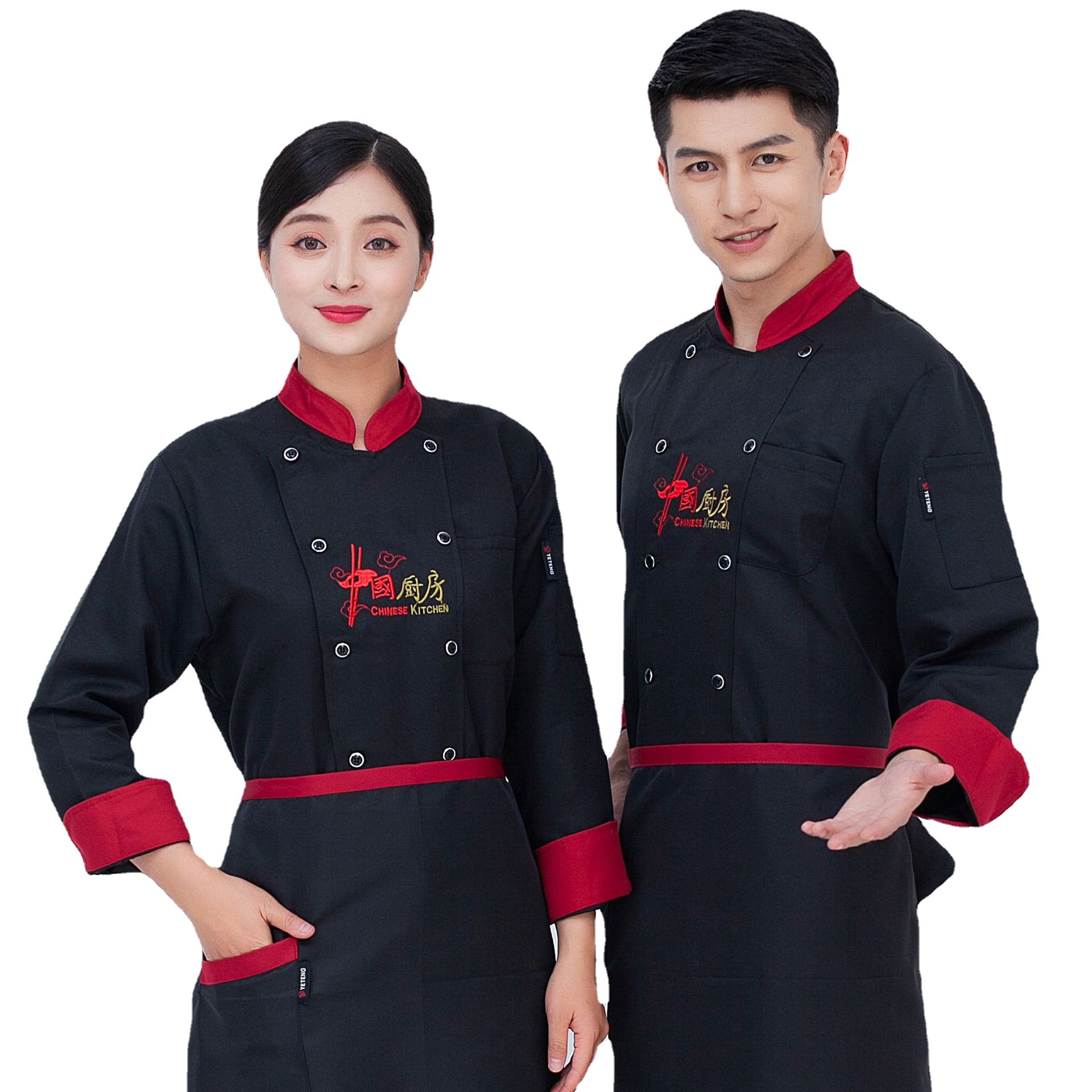 廚師服長袖工作服男女餐飲飯店餐廳短袖夏季透氣酒店食堂衣服批發