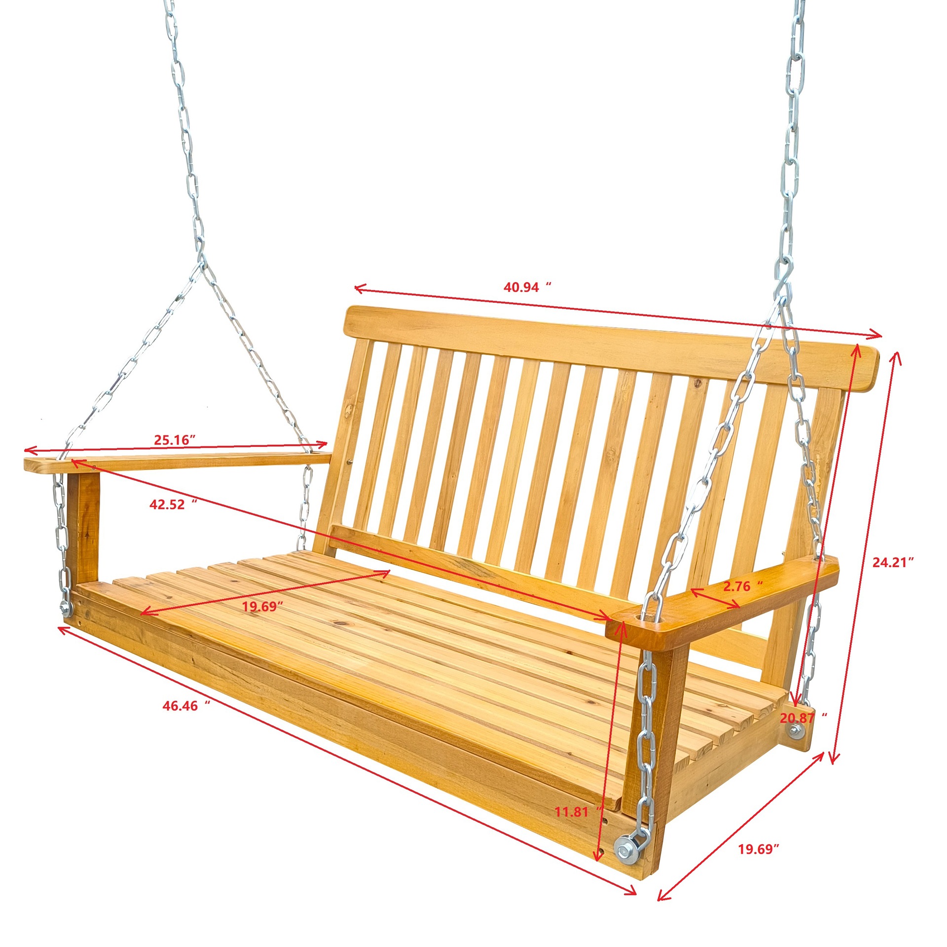 Anticorrosive Wood Swing Wooden Hanging Chair Outdoor Courtyard Solid Wood Cradle Garden Wood Rocking Chair Balcony Wooden Swing