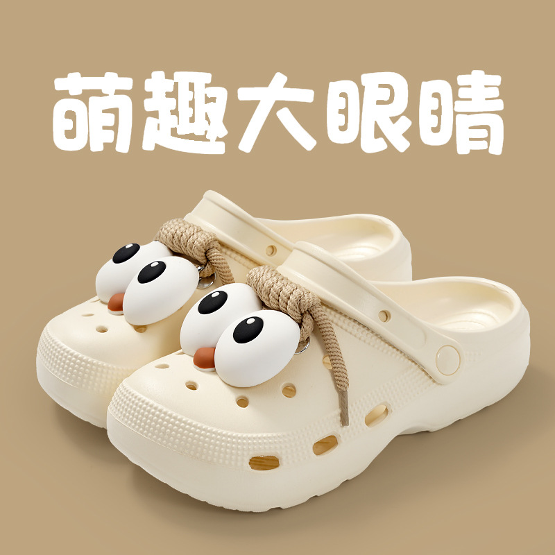 Eva zapatos con agujeros para mujer 2025 nuevo estilo playa antideslizante y desodorante pisando mierda zapatillas Baotou ropa exterior de verano para mujer