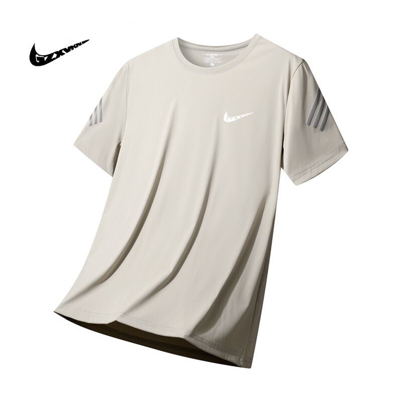 Men's 2025 Summer New Casual Sports All-match Ice Cool Breathable Cooling Ice Silk Quick-drying Short-sleeved Men's T-shirt