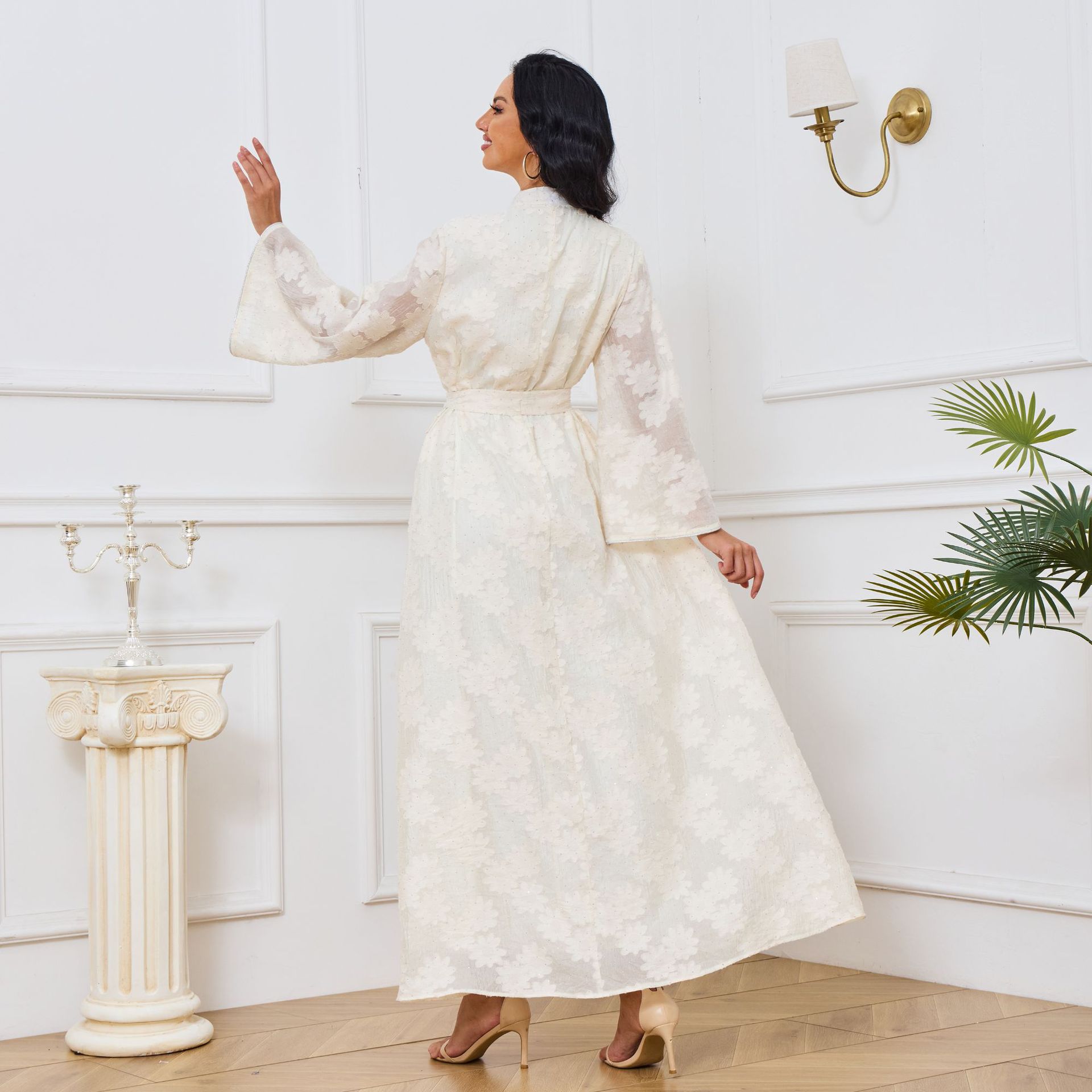 MT059 European And American Cross-border Women's Clothing, Foreign Trade Middle Eastern Apparel, Jacquard Elegant Abaya,_ecoleips.com