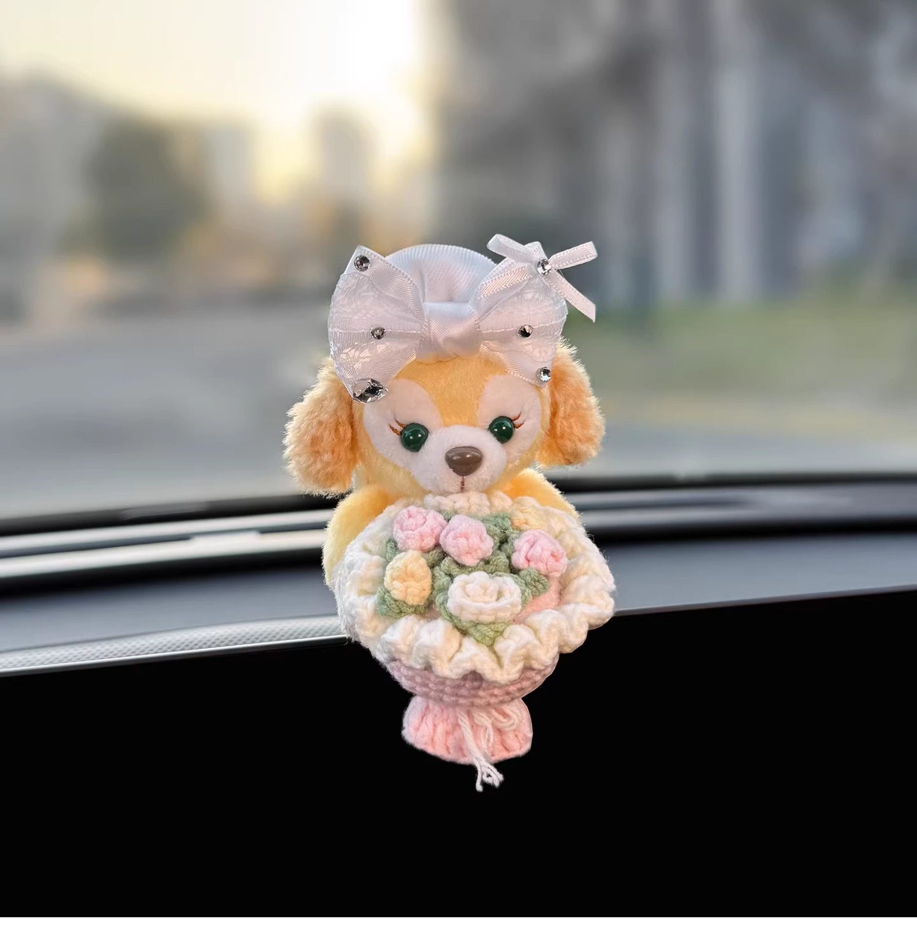 Lina Belle Figurine Car Dashboard Screen Lying Doll Display Screen Decoration Car Interior Decoration Cute Female Doll