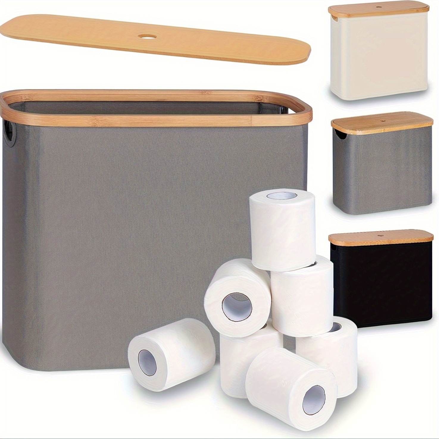 Transfronterizo transparente papel higiénico enrollado papel cesta de almacenamiento tela toallas de papel cesta de almacenamiento a prueba de polvo a prueba de salpicaduras caja de baño