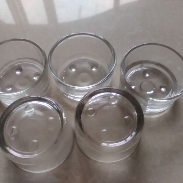 Glass candle for St. Valentine's Day