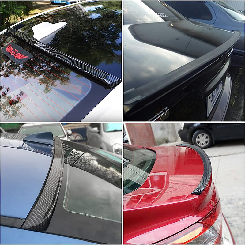 Cross-Border Wholesale Car Universal Rear Wing Modification Universal Punch-Free Carbon Fiber Pattern Punch-Free Rear Wing Fixed Wing