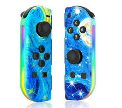 Switch Joycon Gamepad izquierdo y derecho deslumbrante efecto de luz RGB despierta 5.2 sensación de vibración Bluetooth