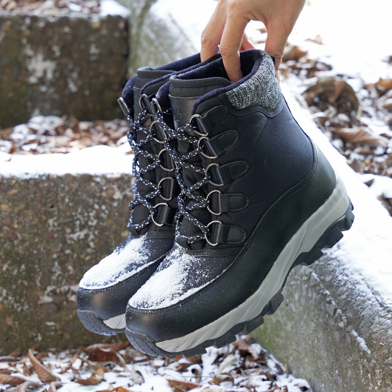 Bottes de neige pour hommes en fourrure, bottes d'extérieur imperméables et antidérapantes en laine, chaussures d'hiver rembourrées en coton chaud_voghion.com