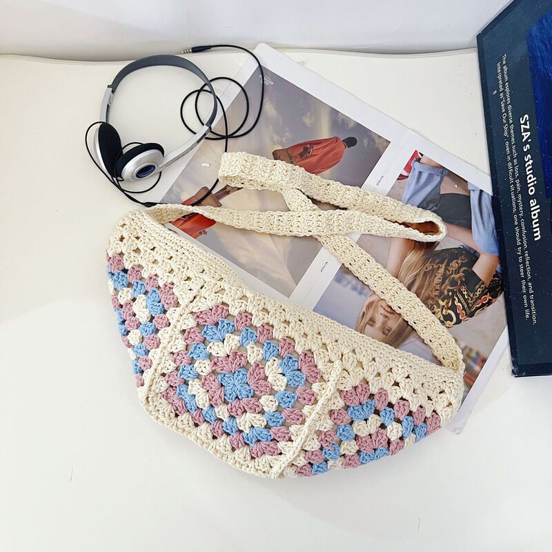 Cross-border Maillard retro women's 2026 new summer seaside beach vacation travel straw crossbody bag