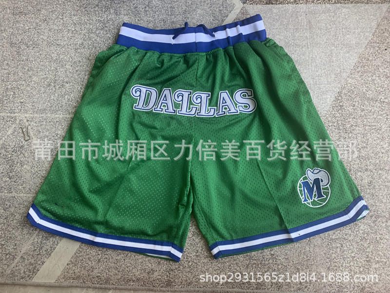 Comercio exterior pantalones de fútbol al por mayor Warriors Lakers 76 caliente Raptor mágico bolsillo bordado pantalones cortos pantalones de baloncesto NFL