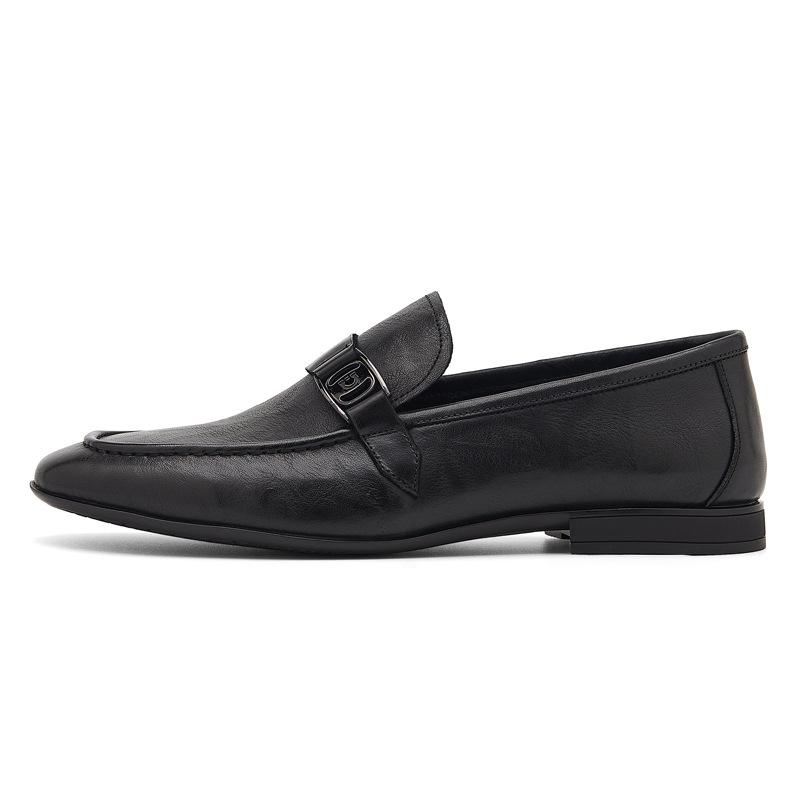 Zapatos de Hombre Estilo Británico de Primavera, Zapatos Casuales de Cuero Suave con Suela Suave, Mocasines Versátiles de Cuero para Hombre